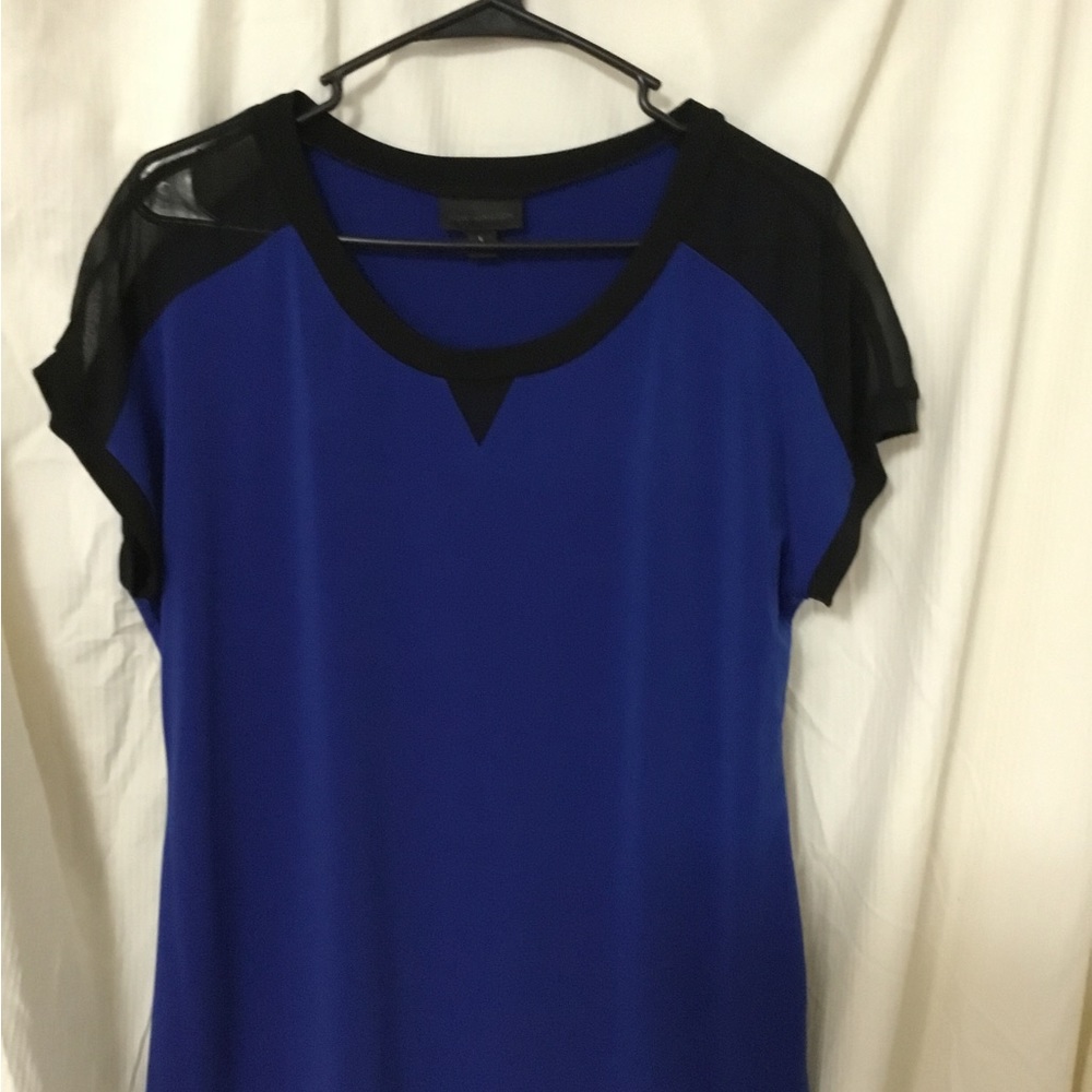 Womens blue and black blouse